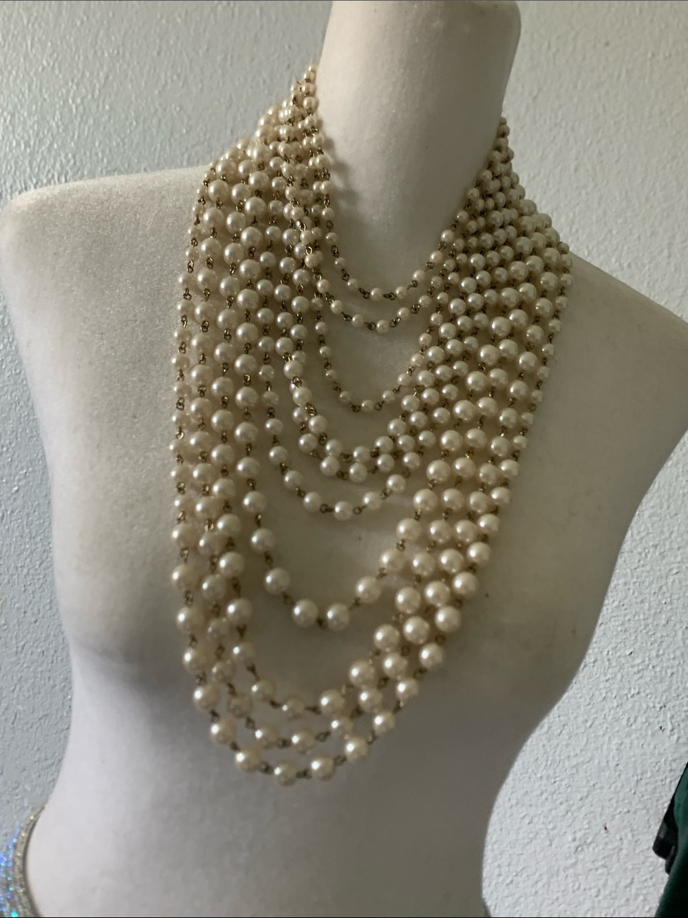 Luminescent Ivory Multi-Strand Pearl Necklace